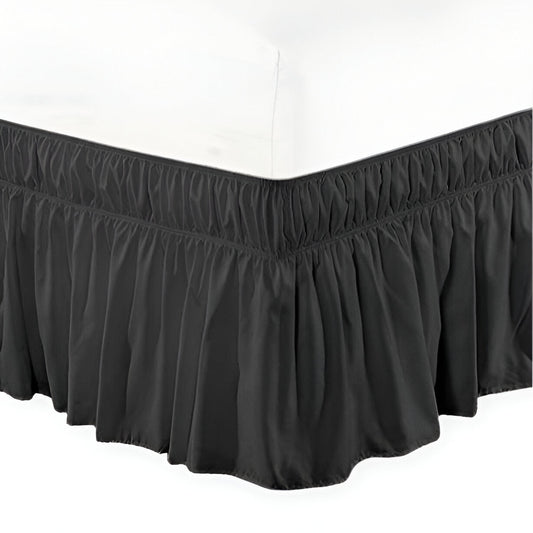 400TC Sateen Solid Cotton Wrap Around Bed Skirt