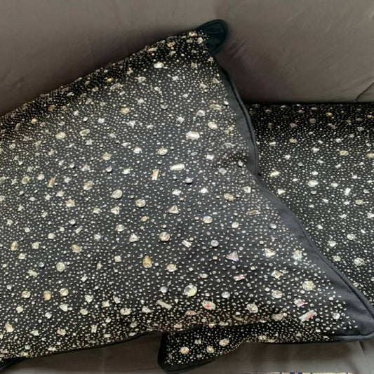 Star & Galaxies Embroidery Pillow Cover (Set of 1)