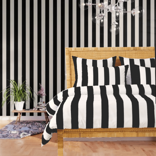 Stripe Border Frame Bedding Bundle Set