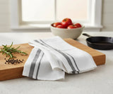 Black French Linen Tea Towels  - Set of 2