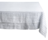 Black Striped Linen Tablecloth