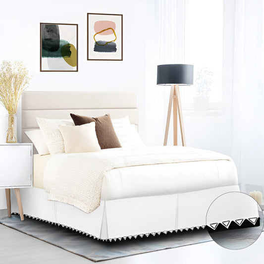 Ashley 400TC Sateen Cotton Traingle Embroidery Tailored Bed Skirt