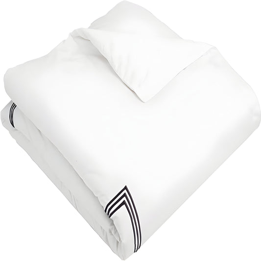 400TC Cotton Triple Embroidery Sateen Solid Duvet Cover Set
