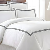 500TC Cotton Triple Embroidery Sateen Solid Duvet Cover Set