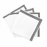 Triple Embroidery Border Linen Napkins (Set of 4)