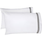 400TC Triple Embroidery Cotton Sateen Pillowcases (Set Of 2)