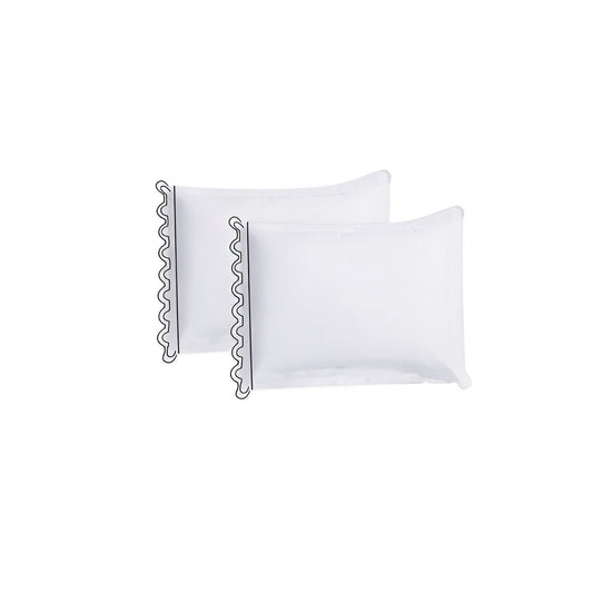 400TC U Shape Scallop Embroidery Cotton Solid Pillowcases (Set Of 2)