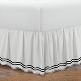 400TC Wavy Embroidery & Border Cotton Sateen Solid Bed Skirt