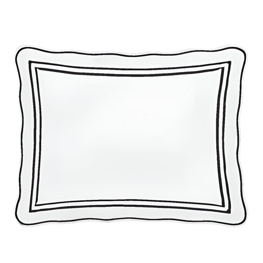 400TC Wavy Embroidery & Border Cotton Sateen Solid Pillow Sham