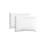 400TC Zig & Zag U Shape Scallop Embroidery Cotton Solid Pillowcases (Set Of 2)