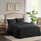 400TC Cotton Sateen Solid Tailored Quilted Bedspread Set