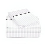400TC Single Embroidery Sateen Stripe Cotton Sheet Set
