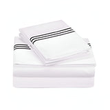400TC Triple Embroidery Sateen Solid Cotton Sheet Set