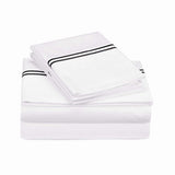 500TC Cotton Double Embroidery Sateen Solid Sheet Set