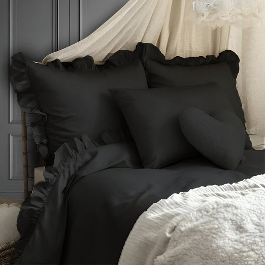 400TC Cotton Sateen Ruffle Sheet Set