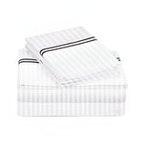 400TC Double Embroidery Sateen Stripe Cotton Sheet Set