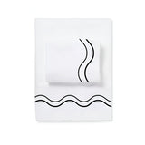 Double Wavy Embroidered Cotton Sheet Set
