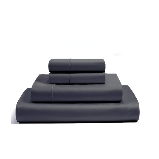 400TC Luxurious Single Embroidery Sateen Solid Cotton Sheet Set