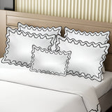Imaginary Scallop 400TC Cotton Embroidery Sateen Solid Duvet Cover Set