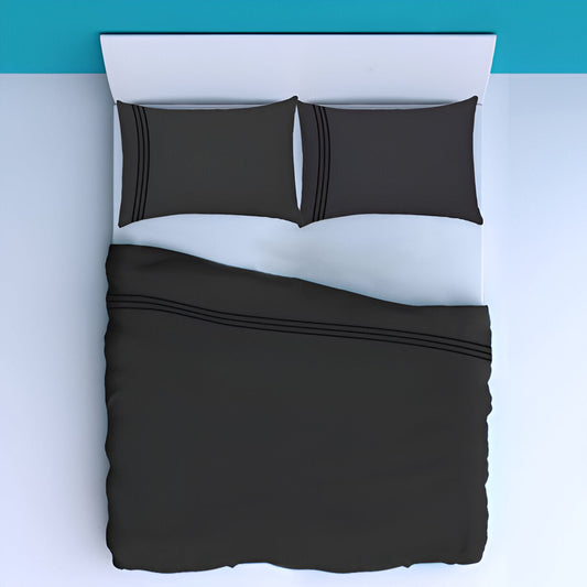400TC Luxurious Triple Embroidery Sateen Solid Cotton Sheet Set