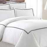 400TC Cotton Double Embroidery Sateen Solid Duvet Cover Set
