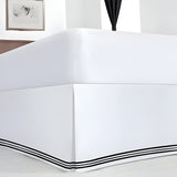 400TC Cotton Sateen Classic Embroidery Tailored Bed Skirt