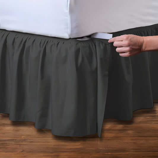 400TC Cotton Sateen Velcro Detachable Ruffle Bed Skirt