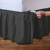 400TC Cotton Sateen Velcro Detachable Ruffle Bed Skirt