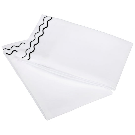 400TC Double Wavy Embroidered Cotton Pillowcases (Set of 2)