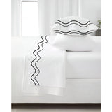 Double Wavy Embroidered Cotton Sheet Set