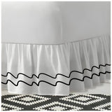 400TC Cotton Double Wavy Embroidered Gathered Bed Skirt