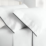400TC Embroidery Cotton Sateen Solid Pillowcases (Set Of 2)