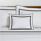 400TC Embroidery & Border Cotton Sateen Solid Duvet Cover Set