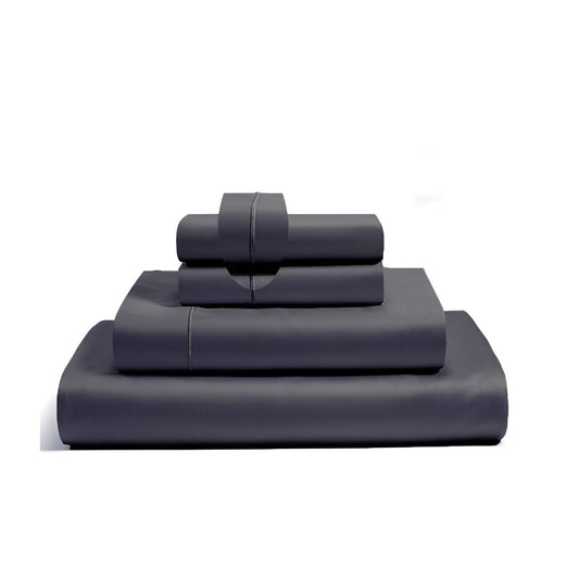 400TC Luxurious Single Embroidery Sateen Solid Cotton Sheet Set