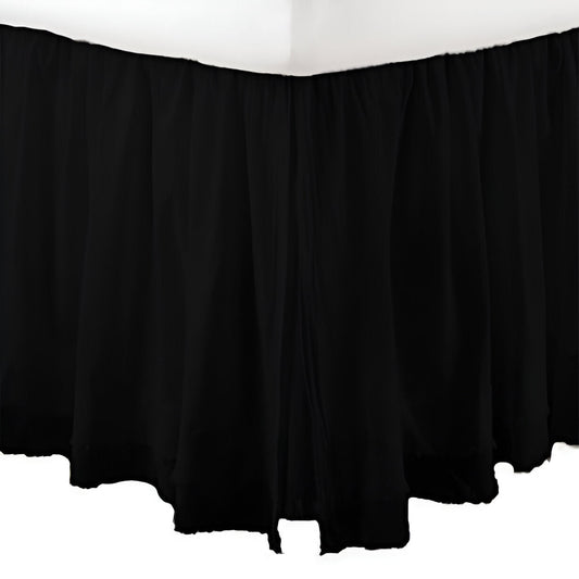 400TC Sateen Solid Cotton Fringe Ruffle Bed Skirt