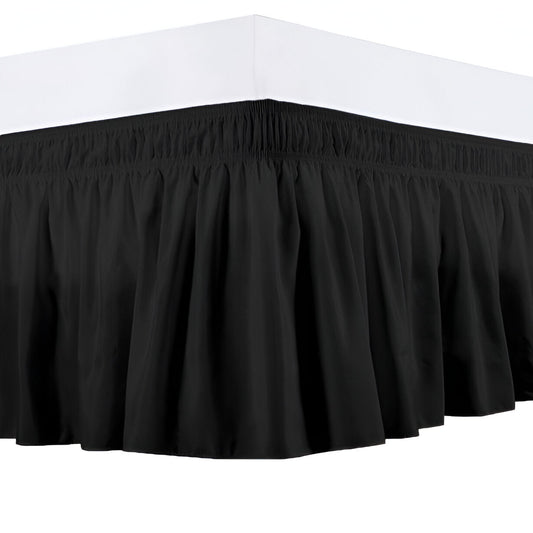 400TC Sateen Solid Cotton Wrap Around Bed Skirt