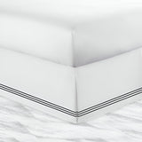 400TC Sateen Solid Cotton Triple Embroidered Tailored Bed Skirt