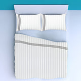 400TC Triple Embroidery Sateen Stripe Cotton Sheet Set