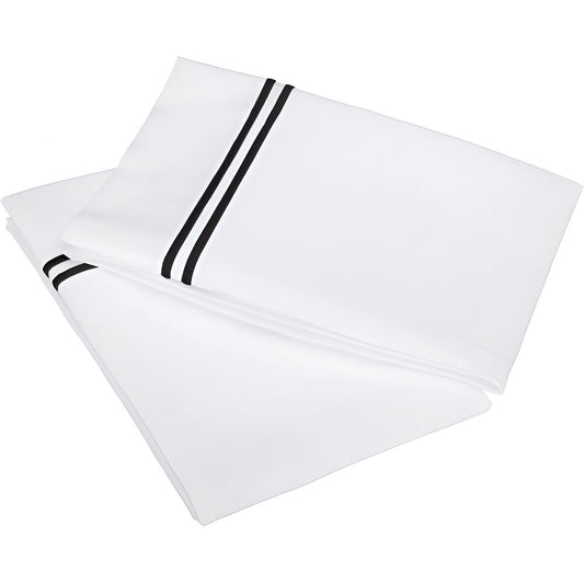400TC Double Embroidery Cotton Sateen Pillowcases (Set Of 2)