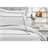 400TC Cotton Double Embroidery Sateen Microcheck Duvet Cover Set