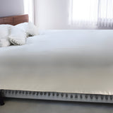 400TC Cotton Pom Fringe Sateen Solid Tone Boho Duvet Cover Set