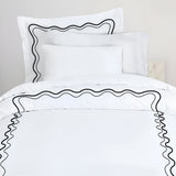 Double Wavy Embroidered Cotton Duvet Cover Set