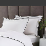 400TC Embroidery Cotton Sateen Solid Duvet Cover Set