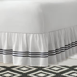 400TC Sateen Solid Cotton Triple Embroidered Gathered Bed Skirt