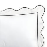 400TC Cotton Scallop Embroidery & Border Sateen Solid Duvet Cover Set
