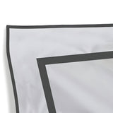 400TC Embroidery & Border Cotton Sateen Solid Duvet Cover Set
