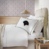 Leafy Embroidered Cotton Sateen Duvet Cover Set