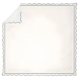 400TC Cotton Scallop Embroidery & Border Sateen Solid Duvet Cover Set