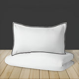 400TC Embroidery Cotton Sateen Solid Duvet Cover Set