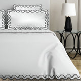 Imaginary Scallop 400TC Cotton Embroidery Sateen Solid Duvet Cover Set